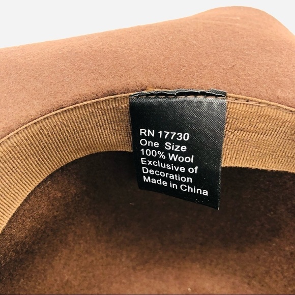 WOMENS CHOCOLATE BROWN WOOL FLOPPY HAT ONE SIZE FITS ALL - Picture 5 of 9